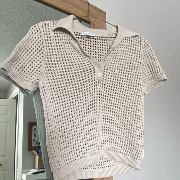 Calvin Klein Jeans Cream Knit Swim Coverup - Picture 2 of 5